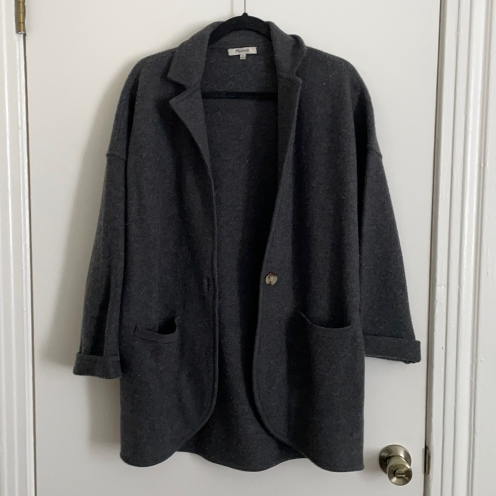 Madewell Grey Wool Cardigan Size Medium